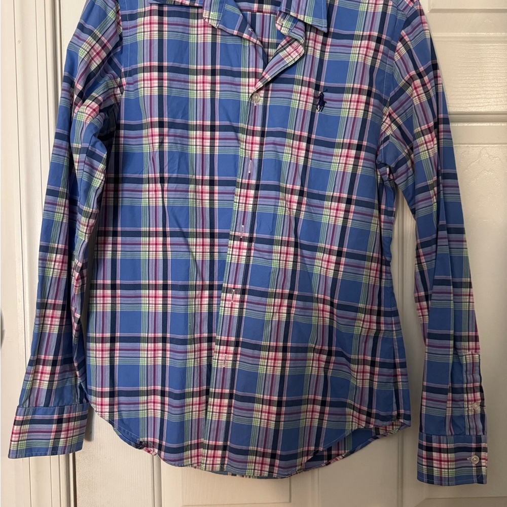 Ralph Lauren Blue Plaid Button Down Shirt